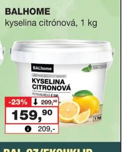 BALHOME kyselina citronová, 1 kg