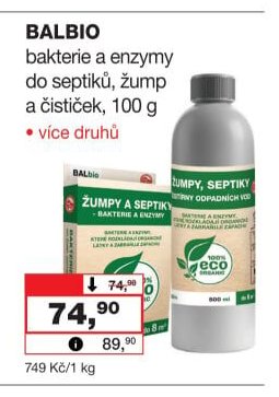 BALBIO bakterie a enzymy do septiků