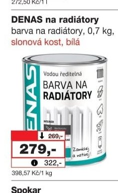 DENAS na radiátory barva na radiátory, 0,7 kg