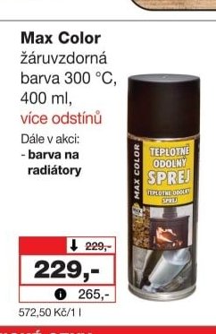 Max Color žáruvzdorná barva 300 °C, 400 ml