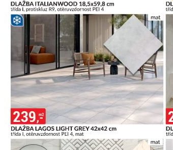 DLAŽBA LAGOS LIGHT GREY 42x42 cm - bauMax akcniletaky.com