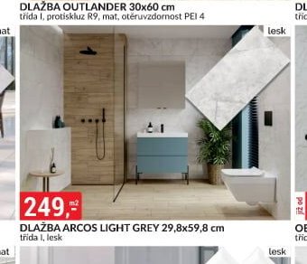 DLAŽBA ARCOS LIGHT GREY 29,8x59,8 cm