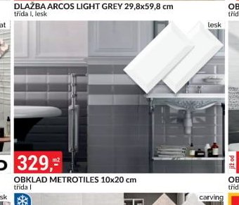 OBKLAD METROTILES 10x20 cm