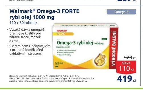 Walmark Omega-3 FORTE rybí olej 1000 mg