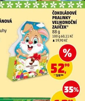 Čokoládové pralinky velikonoční zajíček