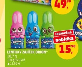 Lentilky zajíček Orion