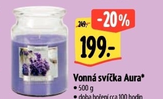 Svíčky ve skle vonné Aura Bispol