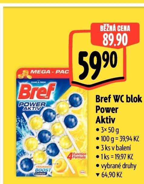WC blok tuhý Power Aktiv Bref