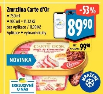 Zmrzlina ve vaničce Carte D'