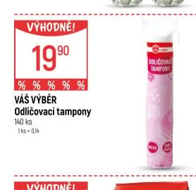 Váš Výběr Odličovací tampony