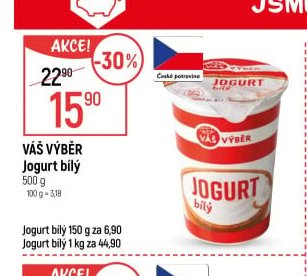 VÁŠ VÝBĚR Jogurt bílý 500 g