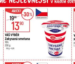 VÁŠ VÝBĚR Zakysaná smetana 200 g