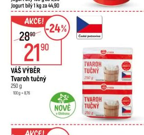 VÁŠ VÝBĚR Tvaroh tučný 250 g