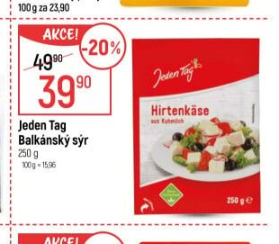 Jeden Tag Balkánský sýr 250 g