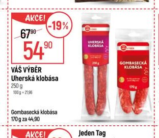VÁŠ VÝBĚR Uherská klobása 250 g