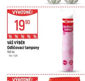 Váš výběr odličovací tampony