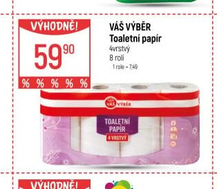 Váš výběr toaletní papír