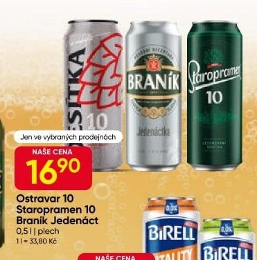 Ostravar 10, Staropramen 10, Braník Jedenáct