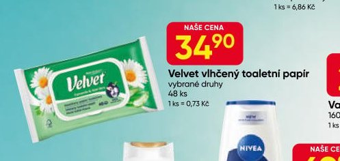 Velvet vlhčený toaletní papír