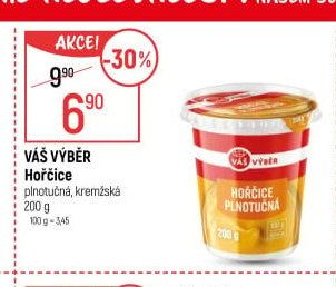 Váš Výběr Hořčice plnotučná, kremžská 200 g