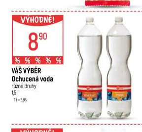 Váš Výběr Ochucená voda různé druhy 1,5 l