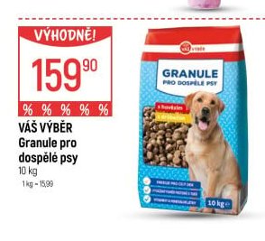 Váš Výběr Granule pro dospělé psy 10 kg
