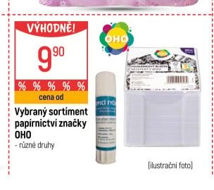 Vybraný sortiment papírnictví značky OHO