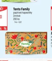 Tento Family papírové kapesníky 2vrstvé 200 ks - Globus akcniletaky.com