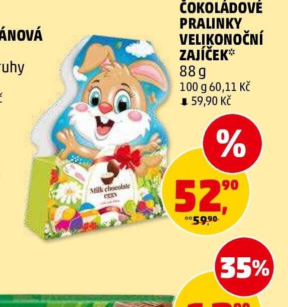 Čokoládové pralinky velikonoční zajíček 88 g