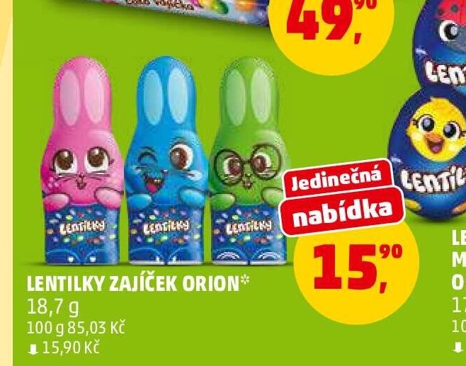 Lentilky zajíček Orion 18,7 g