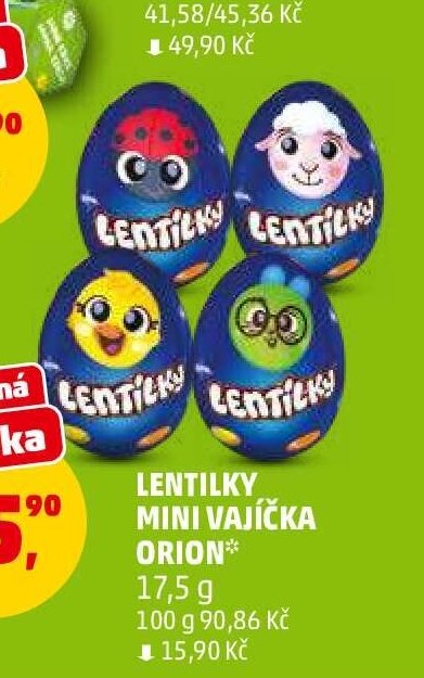 Lentilky mini vajíčka Orion 17,5 g