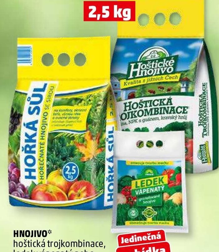 HNOJIVO hoštická trojkombinace, ledek vápenatý nebo hořká sůl