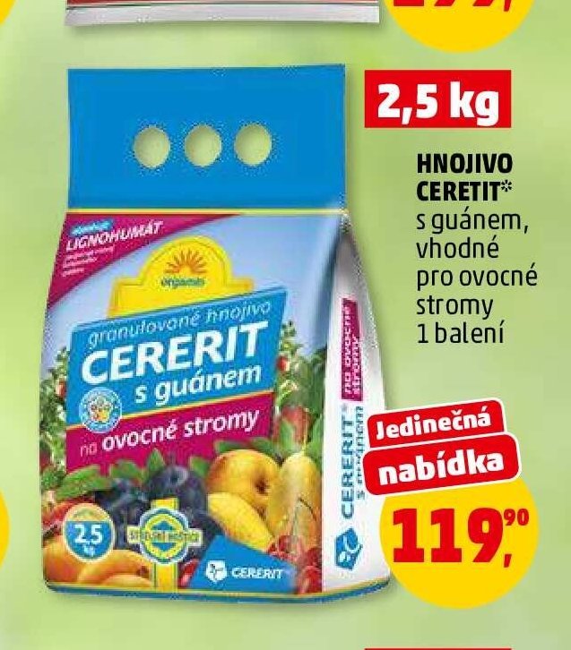 HNOJIVO CERERIT s guánem na ovocné stromy