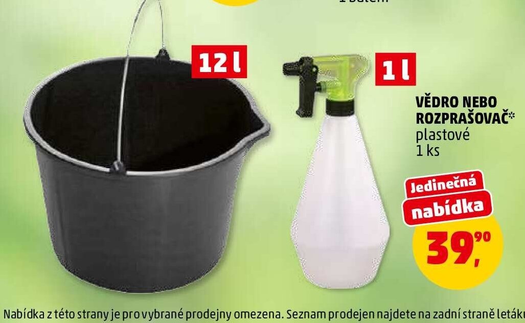 Vědro nebo rozprašovač