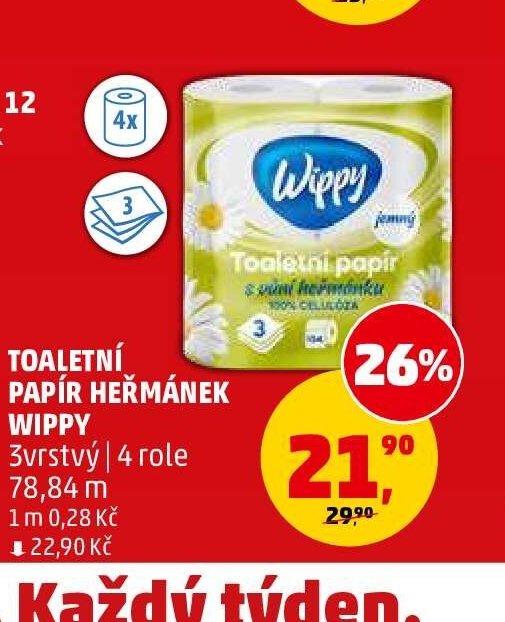 Toaletní papír Heřmánek Wippy