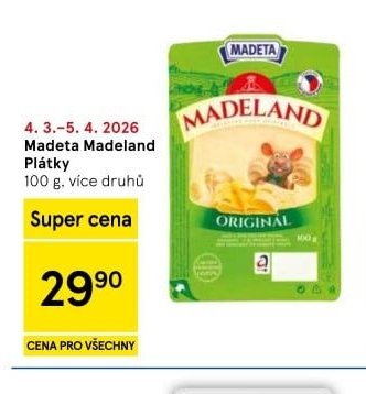 Madeta Madeland Plátky - Tesco akcniletaky.com