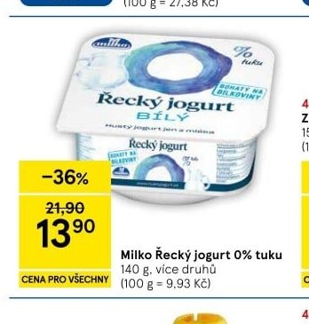 Milko Řecký jogurt 0% tuku
