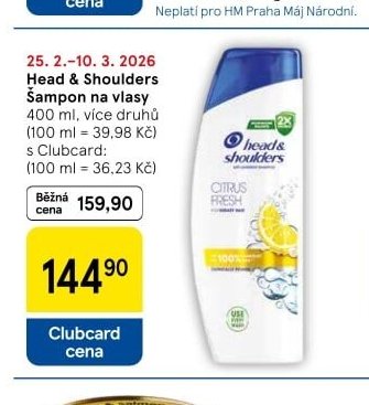 Head & Shoulders Šampon na vlasy - Tesco akcniletaky.com