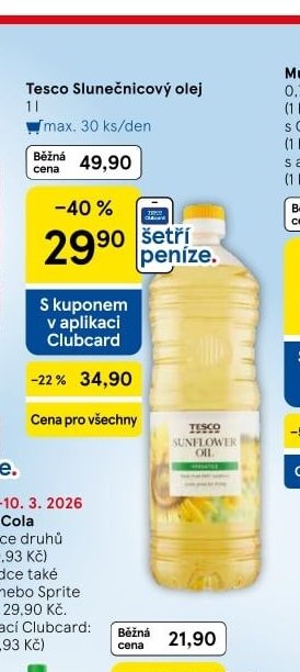Tesco Slunečnicový olej