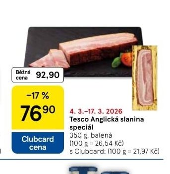 Tesco Anglická slanina speciál