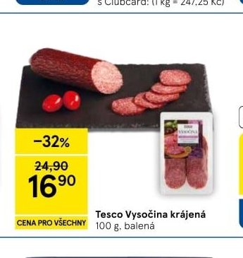 Tesco Vysočina krájená