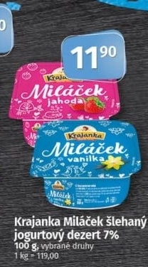 Jogurtový dezert Miláček Krajanka