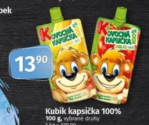 Kapsička ovocná 100% Kubík