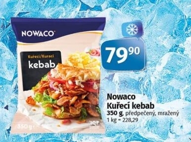 Kuřecí kebab předpečený mražený Nowaco