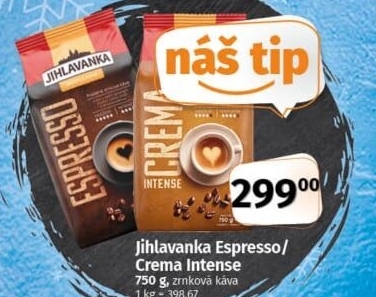 Zrnková káva Crema Intense Jihlavanka
