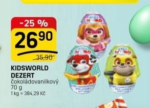 KIDSWORLD DEZERT čokoládovanilkový 70 g