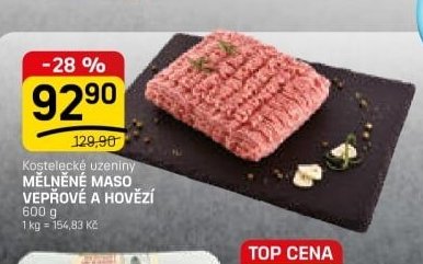 Kostelecké uzeniny MĚLNĚNÉ MASO VEPŘOVÉ A HOVĚZÍ