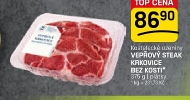 Kostelecké uzeniny VEPŘOVÝ STEAK KRKOVICE BEZ KOSTI