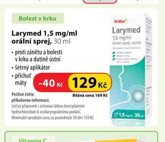Larymed 1,5 mg/ml orální sprej, 30 ml