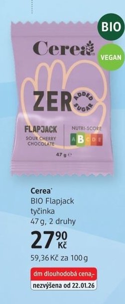 Cerea BIO Flapjack tyčinka